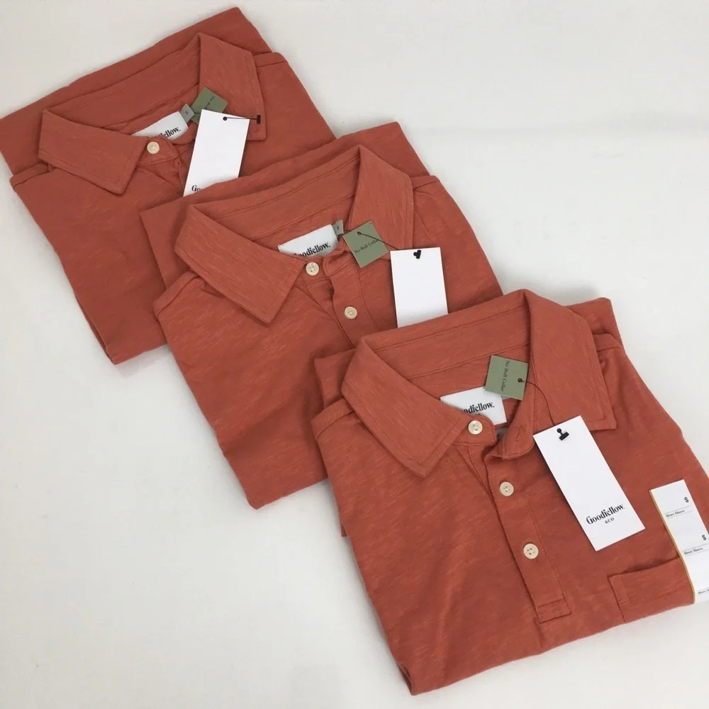 Goodiefellow Mens Polo Shirt Collared 3 Button Short Sleeve Bundle of 3 NEW Sz S - Picture 9 of 13